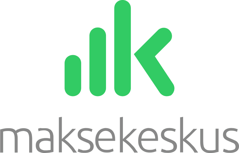 A logo with three green vertical bars of increasing height next to a green K shape, above the word maksekeskus in lowercase grey letters&mdash;a curated design evoking the spirit of Tallinn shopping on a white background. Gate21.ee