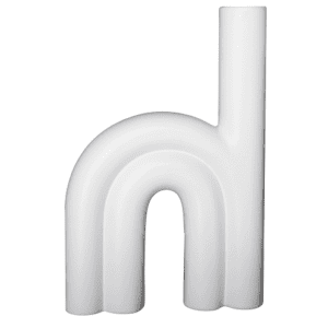 ROPE - White - L: A 3D-rendered, white, uppercase letter L with a smooth, rounded, tubular form on a plain white background—ideal for concept shops seeking standout modern design elements. Gate21.ee
