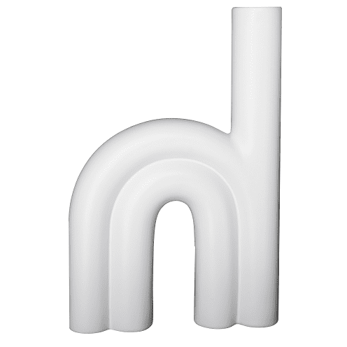 ROPE - White - L: A 3D-rendered, white, uppercase letter L with a smooth, rounded, tubular form on a plain white background—ideal for concept shops seeking standout modern design elements. Gate21.ee