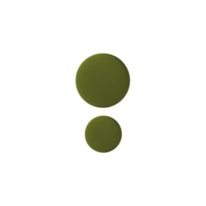 A silver semicolon symbol, inspired by Estonian design, appears centred on a white background. The Double - Silver features one larger and one smaller filled silver circle aligned vertically—perfect for unique ideas or a modern gift shop. Gate21.ee