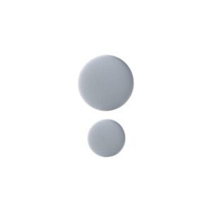 A grey "Double &ndash; Silver" colon, with two vertically aligned dots&mdash;the top larger than the bottom&mdash;is displayed on a plain white background, capturing minimalist style inspired by Tallinn shopping. Gate21.ee