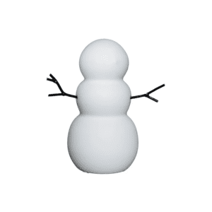 SNOWMAN features three stacked white spheres and two stick arms on a plain white background&mdash;minimalist Estonian design at its finest. No facial features or decorations included. Gate21.ee