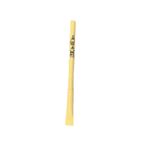 The Oma Asi Pen, featuring a minimalist Estonian design in yellow with black accents, stands upright against a white background&mdash;a perfect Tallinn shopping find or unique gift for your local shop. Gate21.ee