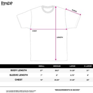 A diagram of the Lord Nermal Pocket Tee - Black displays arrows marking chest width and length, plus a size chart showing body length, sleeve length, and chest (in inches) for sizes S to XL—ideal for your next Tallinn shopping trip. Gate21.ee