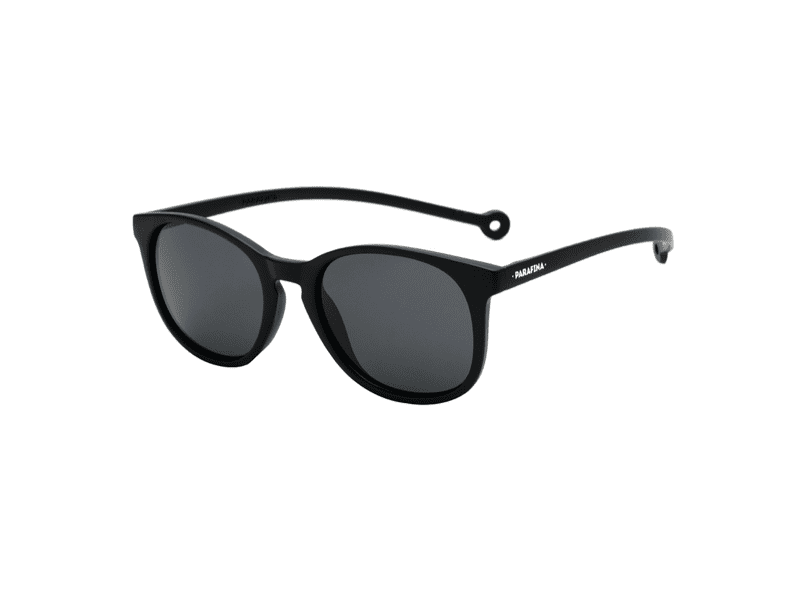 The "Arroyo" Black Sunglasses feature dark lenses, thin slightly curved arms with a small white logo on the left, and unique looped ends—ideal for curated gift shop finds and one-of-a-kind gift ideas. Gate21.ee