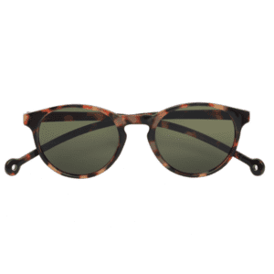 The "Isla" Tortoise Sunglasses feature round tortoiseshell frames and dark lenses, inspired by Estonian design, displayed against a plain white background. Gate21.ee