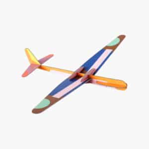 The Giant Glider Plane is a simple foam toy with a colourful blue, pink, orange, yellow, and brown design—ideal for creative gift shop ideas—shown on a plain white background. Gate21.ee