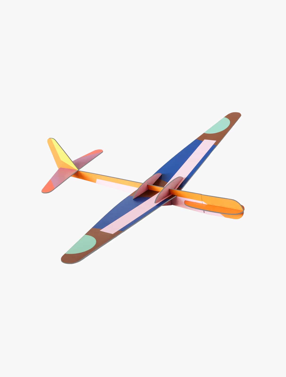 The Giant Glider Plane is a simple foam toy with a colourful blue, pink, orange, yellow, and brown design—ideal for creative gift shop ideas—shown on a plain white background. Gate21.ee