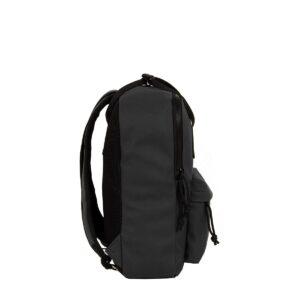 The Chicago Handle Rucksack - Burgundy is shown from the side with adjustable shoulder straps, a top handle, zipped main compartment, mesh side panel, and a front pocket with flap and drawstring—great for shopping or gifting. Gate21.ee