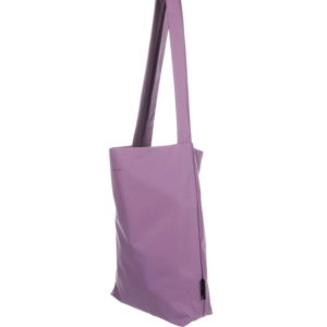 The Feel Good Bag - Pale Pansy is a lavender, rectangular tote with a single wide strap and curated Estonian design, displayed against a plain white background. Gate21.ee