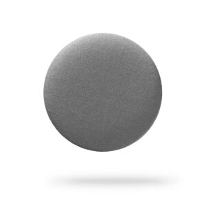 A silver, circular, flat object centred on a white background with a soft shadow underneath, reflecting the distinctive Estonian design and innovation of the concept store. Product: Single - Silver. Gate21.ee
