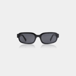 The WILL - Black sunglasses feature a rectangular black frame and dark tinted lenses, displayed on a plain white background to highlight their modern, curated style. Gate21.ee