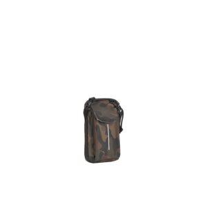 The Cincinnati - Phone Pocket and Wallet in Brown Camo is a compact, rectangular crossbody bag with a front flap pocket and zip fastening—ideal for stylish outings in Tallinn. Shown on a plain white background. Gate21.ee
