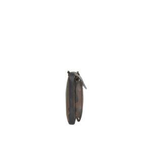 A side view of the Cincinnati - Phone Pocket and Wallet - Brown Camo, a slim zippered pouch with visible seams, is centred against a plain white background. Gate21.ee