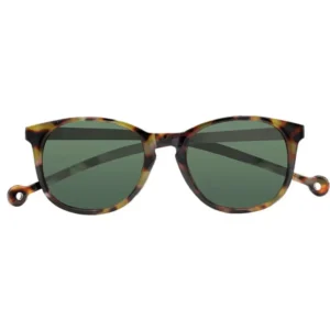 The "Arroyo" Tortoise Sunglasses feature round tortoiseshell-patterned frames and dark green lenses, shown front-facing against a white background, perfect for those seeking standout eyewear. Gate21.ee