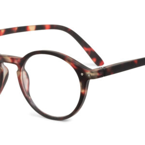The FAUST - Black is a pair of round spectacles with a sleek black frame and clear lenses, shown angled on a white background—an elegant accessory inspired by Estonian design for those who value distinctive style. Gate21.ee