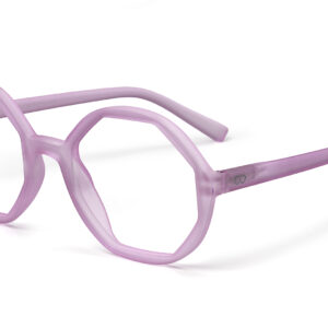 LOLITA - Lavender: Spectacles with translucent lavender frames and round, slightly geometric lenses, perfect for style enthusiasts, displayed on a white background. Gate21.ee
