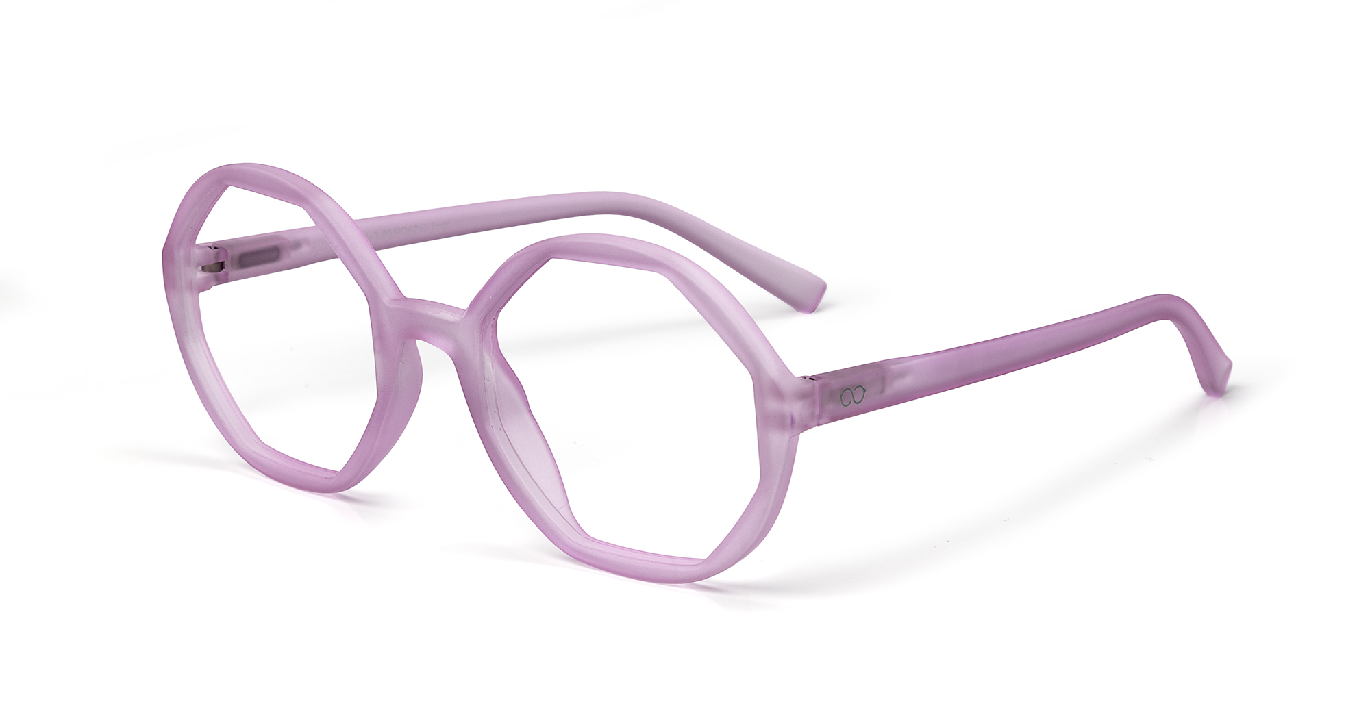 LOLITA - Lavender: Spectacles with translucent lavender frames and round, slightly geometric lenses, perfect for style enthusiasts, displayed on a white background. Gate21.ee