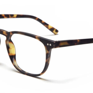 THE GEORGE - Turtle: Tortoiseshell rectangular spectacles with clear lenses, ideal for creative minds, showcased on a white background. Gate21.ee