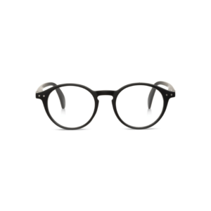 FAUST - Black: Round eyeglasses with black frames and clear lenses, ideal for anyone seeking standout style or exploring unique shopping ideas in Tallinn. Shown on a white background. Gate21.ee
