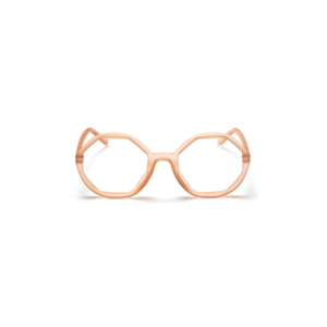 The LOLITA - Light Pink eyeglasses feature translucent frames and bold octagonal lenses, ideal for standout style seekers in Tallinn’s concept shops. Shown on a white background. Gate21.ee