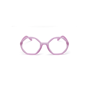 LOLITA - Lavender: Geometric octagonal spectacles in a light pink hue, inspired by Estonian design, shown on white—ideal for Tallinn shopping or as a standout find in local gift shops. Gate21.ee