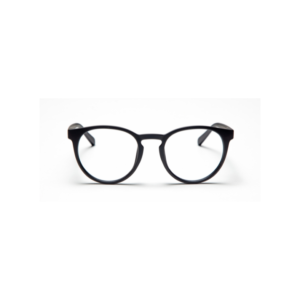 The PAPILLON - Black eyeglasses feature round lenses and thick black frames, displayed against a white background, capturing the modern elegance typical of curated Tallinn gift shop finds. Gate21.ee