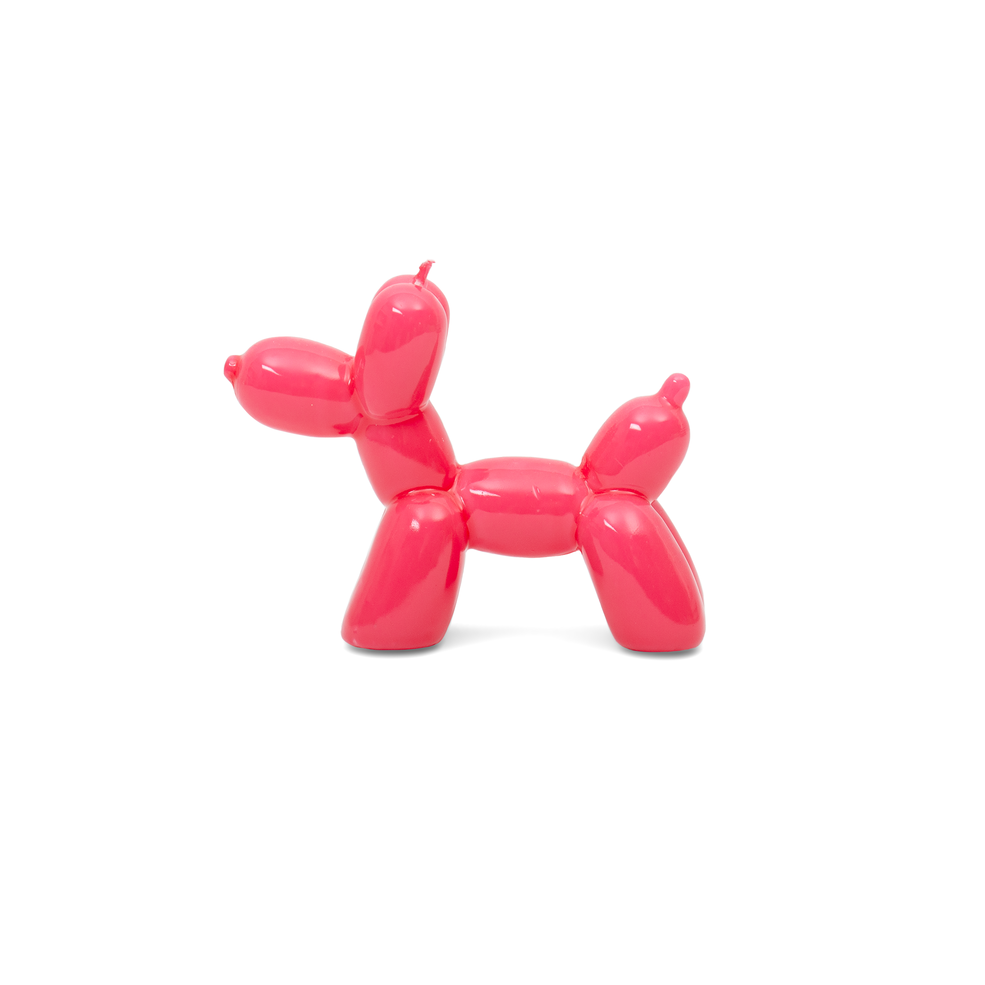A glossy magenta Balloon Dog Candle stands upright against a plain white background, reflecting the playful spirit typical of curated concept shop displays and Estonian design. Gate21.ee