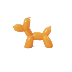 The Balloon Dog Candle - Orange is centred on a white background, bringing playful charm that's perfect for a gift shop or concept store display. Gate21.ee