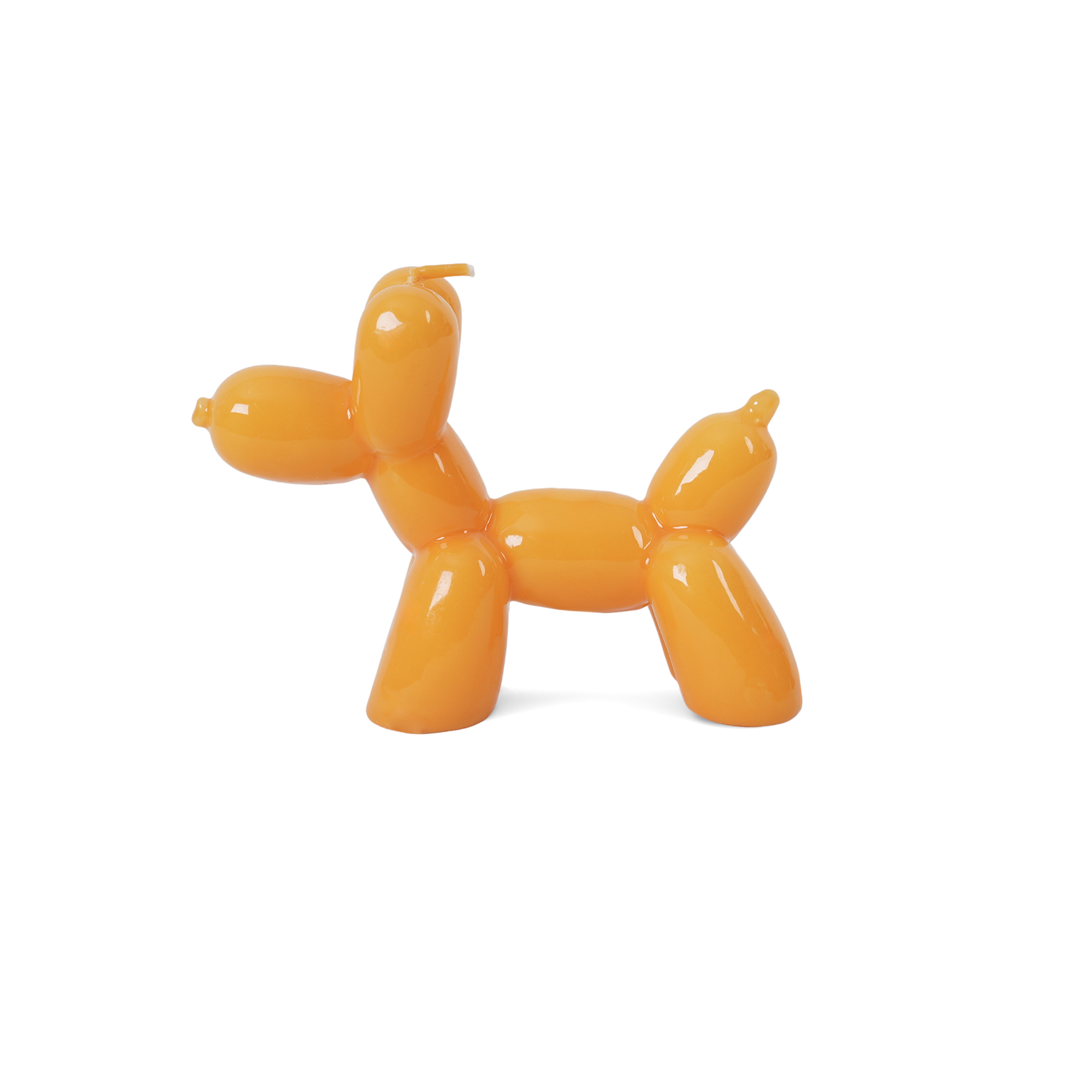 The Balloon Dog Candle - Orange is centred on a white background, bringing playful charm that's perfect for a gift shop or concept store display. Gate21.ee