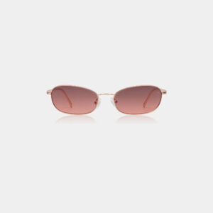 JACK - Rose gold sunglasses feature oval frames and pink-tinted lenses, showcased on a white background—an eye-catching accessory with Estonian-inspired design, perfect for your next Tallinn shopping trip. Gate21.ee