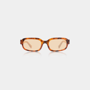 Rectangular A. Kjærbede WILL sunglasses in Galactic Pink with tinted lenses, centred on a plain white background. Gate21.ee