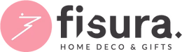 The image features the fisura logo with a pink circle and white abstract symbol beside "fisura" in lowercase, and "HOME DECO & GIFTS" below&mdash;showcasing the &ldquo;I'm hot!&rdquo; gradient fan, ideal for stylish shoppers in Tallinn. Gate21.ee