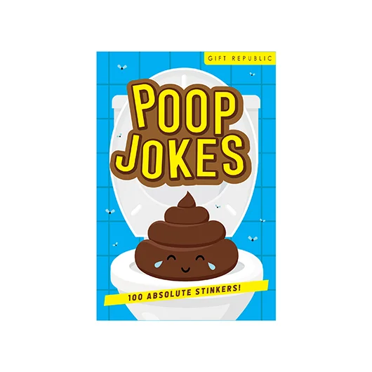 The "Brain Training while you Poo - Cards" cover shows a smiling cartoon poo in a toilet on blue tiles, with a yellow banner that says “100 Absolute Stinkers!”—a fun, quirky reference to Estonian design. Gate21.ee