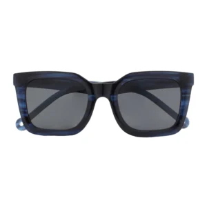 The "Cometa" Deep Blue Sunglasses feature square dark lenses and a slightly marbled deep blue plastic frame—an ideal choice for stylish Tallinn shopping or a unique gift shop find. Gate21.ee