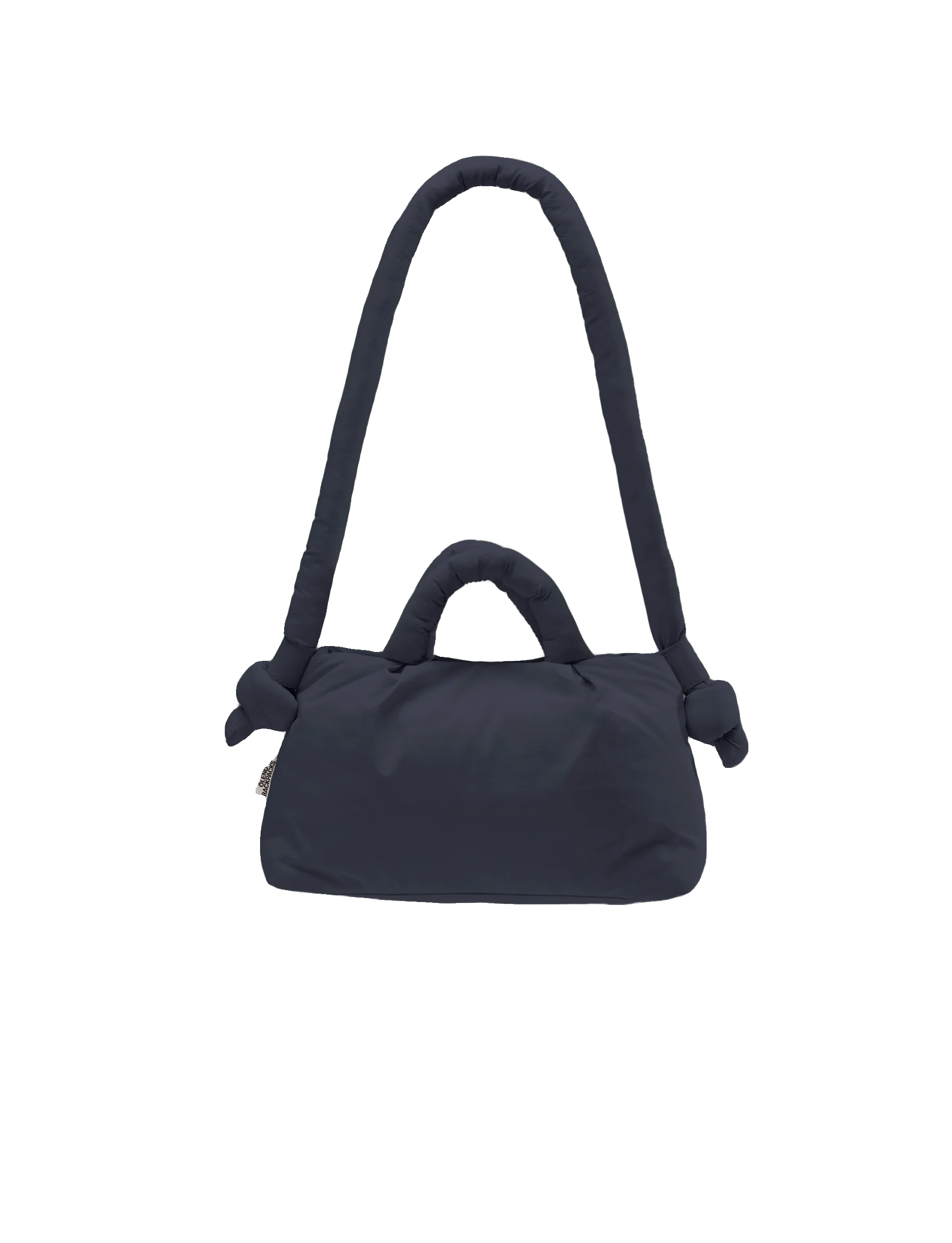 The Mini Ona Soft Bag - Coal is a soft-structured, navy blue handbag with padded handle, thick knotted shoulder strap, and zip fastening. Showcasing Estonian design, it’s a unique find for your favourite gift shop. Gate21.ee
