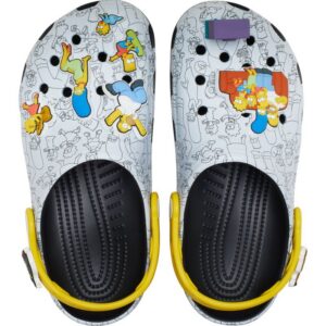 Step out in style with Crocs™ THE SIMPSONS—white clogs with black interiors, yellow straps, and colourful Simpsons-themed decorations. Ideal for a Tallinn shopping spree or as a standout pick from your go-to concept shop. Gate21.ee