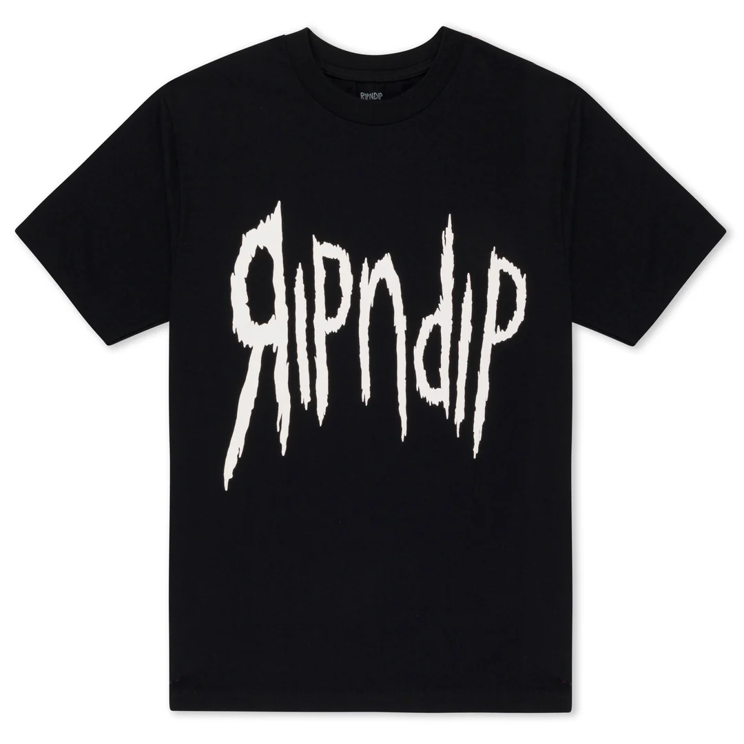 The Insano Tee Black features bold, jagged white RIPNDIP lettering across the chest—curated exclusively for our concept shop. Gate21.ee