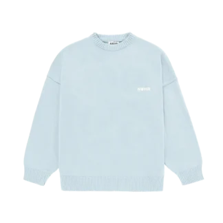 The Jumper - Baby Blue is a crew neck with ribbed cuffs, hem, and collar, plus a small white NMHR logo on the left chest—an ideal pick for Tallinn shopping or as a unique gift shop find. Gate21.ee
