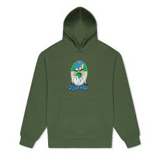 The Nermal Fest hoodie in Light Olive by Ripndip features a front pocket and a chest graphic of a rabbit with a star and blue text below. Gate21.ee