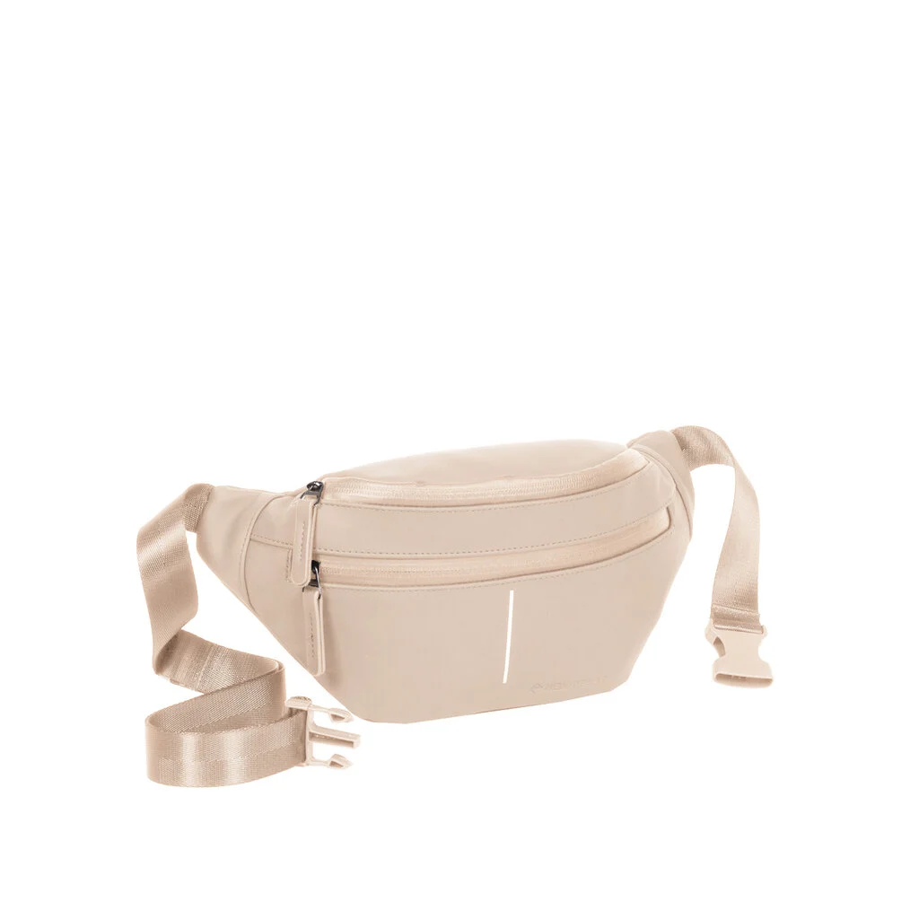 An Old Pink Waistbag Vancouver with an adjustable strap, front zip pocket, and plastic buckle is displayed on a white background. Gate21.ee
