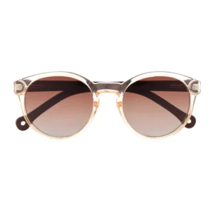 A pair of Costa Transparent Nude Sunglasses with round frames and brown gradient lenses, displayed against a white background. Gate21.ee