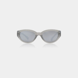 The Winnie - Glaucus Grey sunglasses, featuring a grey cat-eye frame and light grey tinted lenses, are displayed against a plain white background. Gate21.ee