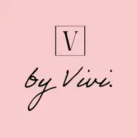 A pink background with a large, serif letter V inside a square at the top and the words Brezels by Vivi. in black cursive below. Gate21.ee