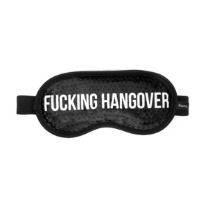 The &ldquo;Fucking Hangover&rdquo; gel eye mask is a black sleep mask featuring a textured surface and bold white lettering that reads FUCKING HANGOVER. Designed for bright nights, it offers a secure and comfortable fit with elastic straps on each side. Gate21.ee