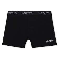 The Lucky You Boxers - Black feature “Lucky You” text on the waistband and the iconic Ripndip logo on the left leg, with a simple design and no additional patterns or graphics. Gate21.ee